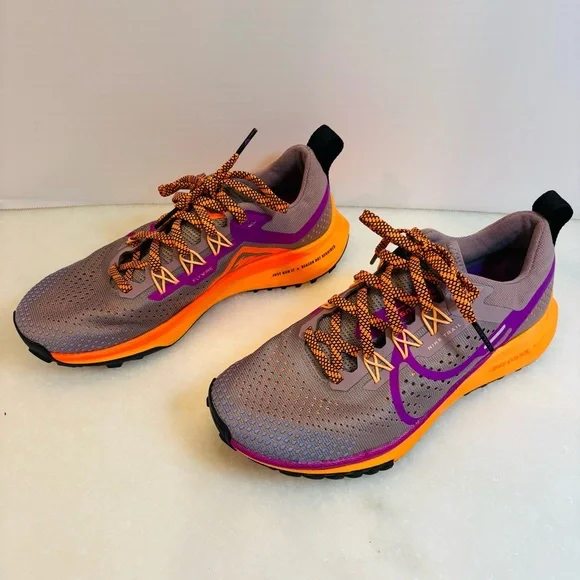 Nike React Pegasus Trail Purple and Orange Athletic Shoes Sz 6.5 - Picture 5 of 9
